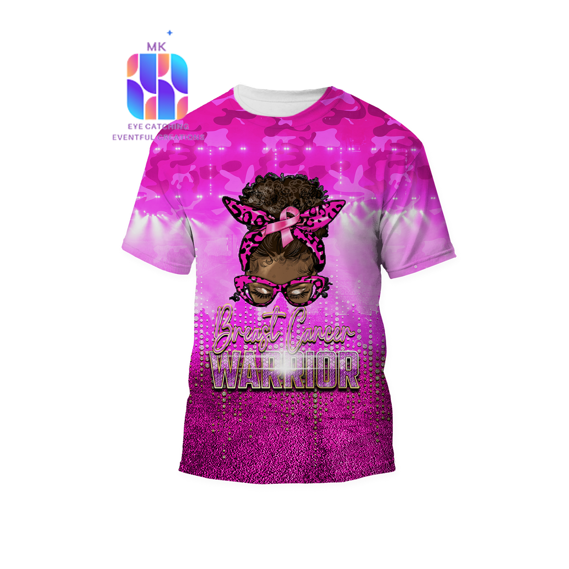 BREAST CANCER AWARENESS WARRIOR T SHIRT - MK EYE CATCHING EVENTFUL CREATIONS LLC