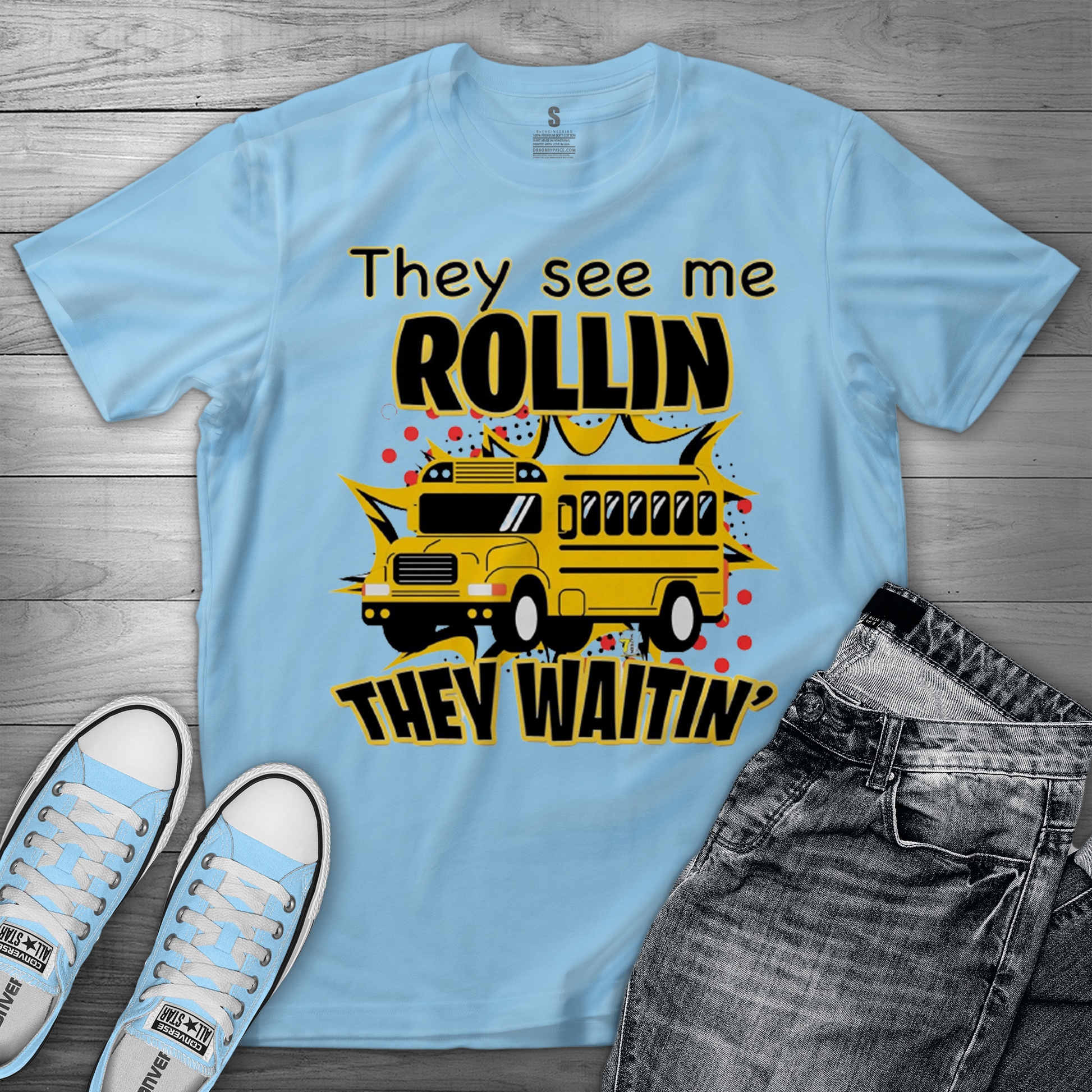 THEY SEE ME ROLLIN' SCHOOL BUS DRIVER T SHIRT - MK EYE CATCHING EVENTFUL CREATIONS LLC