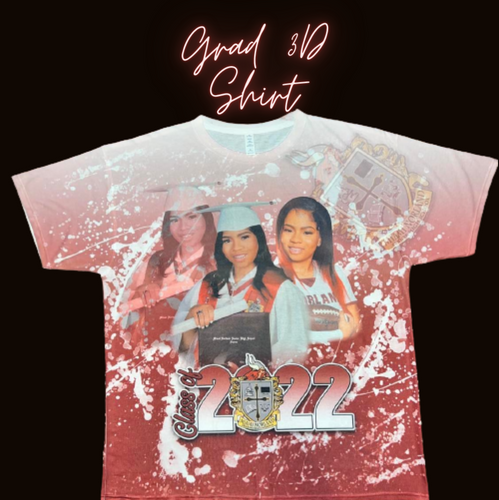 Custom Graduation Splatter 3D/All Over Print Shirt - MK EYE CATCHING EVENTFUL CREATIONS LLC